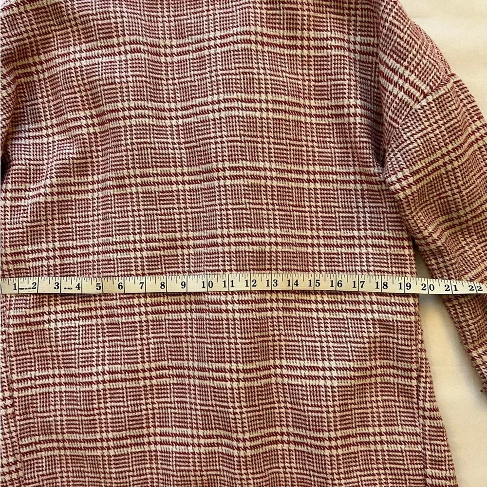 Lunik Pink Checked Tweed Coat Jacket Size Small - Picture 4 of 7